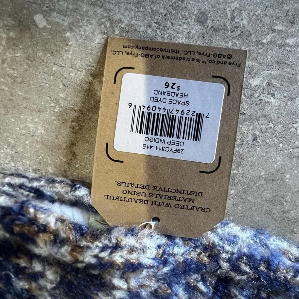 Frye & Co. Indigo Space Dyed Gorpcore Headband Ear Warmer New With Tags